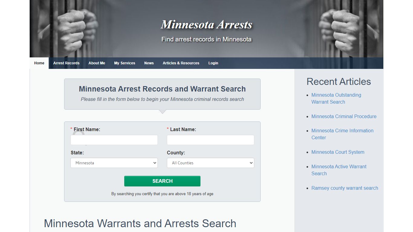 Minnesota Arrests - MN Warrants and Arrests Search